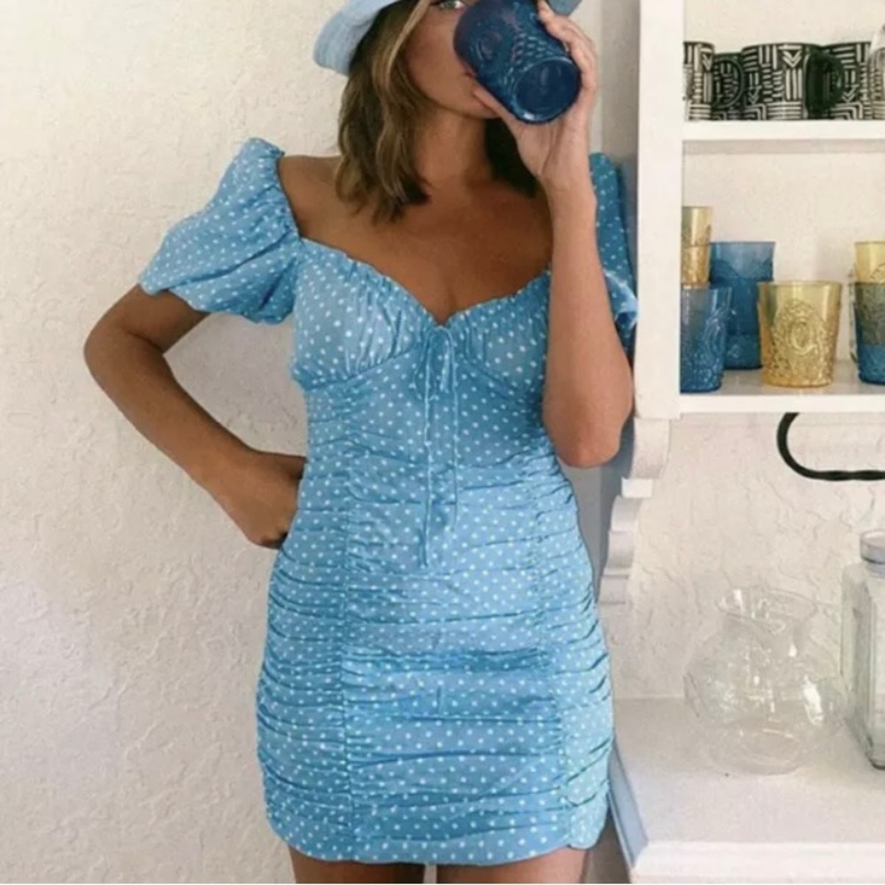 Zara Draped Polka Dot Dress Size S